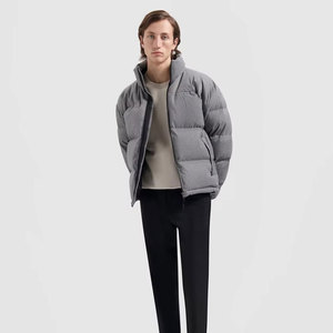 Veste matelassée à panneaux de couleur pour homme, design personnalisé, coupe-vent, hiver, décontractée, épaisse, en polyester, manches longues - Product Image 4