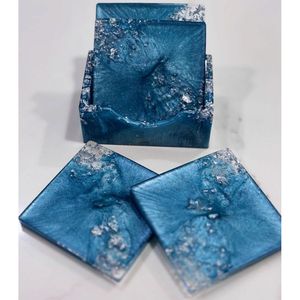 Handcrafted Modern Resin <b>Coasters</b> for Homes-Oval and Round Design for Style and Functionality - Product Image 5