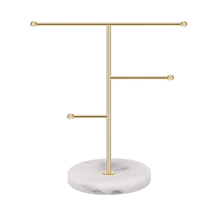 <b>Rotating</b> Necklace Holder Jewelry Organizer <b>Display</b> <b>Stand</b> 14-Inch with 23 Hooks Black Jewelry <b>Stand</b> Wuth Round Base - Product Image 4