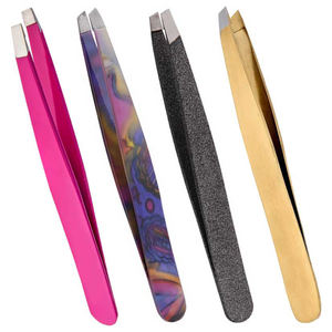 Pince à épiler incurvée personnalisée en acier inoxydable à haute teneur en carbone, pointe fine, pour sourcils, instrument de beauté écologique, marque privée - Product Image 5