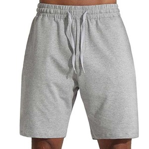 Shorts Bermuda en Coton Gris Uni pour Homme, Taille Mi-Haute avec Cordon de Serrage, Style Décontracté, Tissu Tricoté Respirant - Product Image 3