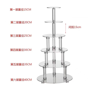 แท่นวางเค้กอะคริลิครูปทรงกลมหรูหราทันสมัยสำหรับจัดแสดงเค้กที่ตกแต่งอย่างสวยงามสำหรับงานเฉลิมฉลองในงานกิจกรรมต่างๆ - Product Image 2