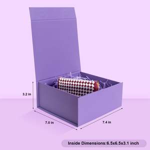 TH CBB-479 Foldable <b>Magnetic</b> Gift Box with Ribbon Closure and Adhesive Corners for Easy Assembly and Space Saving Storage - Product Image 5