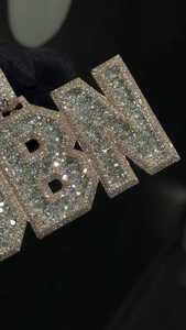 Custom Letter Name OBW <b>Pendant</b> 10K 14k <b>Solid</b> <b>Gold</b> 925 Silver Rose <b>Gold</b> Lab Grown Diamond Fully Iced Out Hip Hop Charm Jewelry - Product Image 5