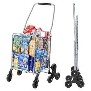 Chariot de courses en tissu 45L avec roues pivotantes à 360 degrés, chariot utilitaire pour monter les escaliers - Product Image 1