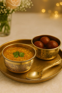 Handcrafted Brass Modern Floral Engraved Serving Bowl <b>Set</b> Durable Lightweight Home Kitchen Decor Dishwasher <b>Microwave</b> Safe - Product Image 3