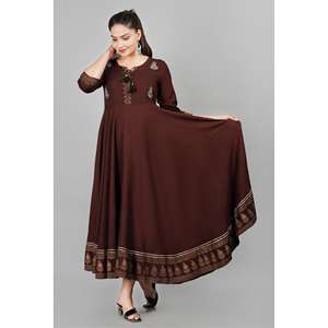 Traje Salwar Casual de Moda Aarti, Silueta en A, Tejido Transpirable, Uso Diario, Cintura Natural, Bordado, Cuello con Lazo - Product Image 4