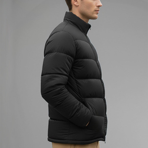 OEM Custom <b>Men</b> Plus Size <b>Winter</b> Quilted <b>Jacket</b> <b>Waterproof</b> Windbreaker Zipper Hoodie Embroidered Casual Snow Wear puffer hiking - Product Image 3