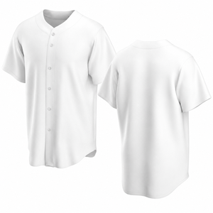 Maillot de baseball blanc à boutons, manches courtes, anti-humidité, unisexe, adulte, coupe classique, 100 % polyester, 180 g/m² - Product Image 1