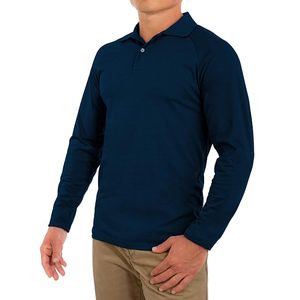 Camisa polo de manga larga de mezcla de algodón elegante, diseñada para entornos de trabajo modernos y venta al por mayor de textiles a gran escala - Product Image 1