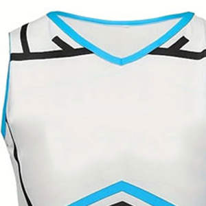 Uniforme de cheerleading avec haut à manches courtes et jupe évasée en polyester léger pour les événements scolaires ou les jours de match - Product Image 6