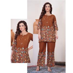 Conjunto coordinado festivo de diseñador premium para mujer, ideal para oficina y bodas, conjunto de dos piezas a precio asequible. - Product Image 1