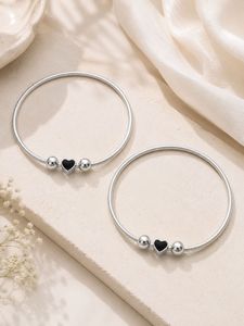 Minimal Silver Heart Charm <b>Anklet</b> <b>Bracelet</b> for Women and Girls - Product Image 4