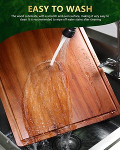 Grande planche à découper en bois rectangulaire avec poignée, planche de préparation pour la cuisine, pour la maison, les restaurants, la restauration - Product Image 2