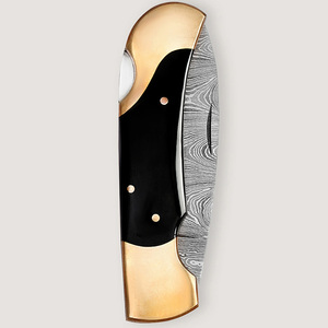 Damascus Steel Folding Pocket Knife Handmade Pattern Design Compact Outdoor <b>Camping</b> Hiking Fishing Travel Everyday <b>Tool</b> - Product Image 2