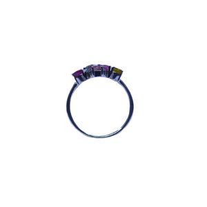 Anillo Clásico de Plata de Ley 925 con Turmalina Multicolor para Mujer, Joyería Plateada para Bodas - Product Image 3