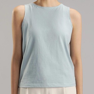 Camisetas sin mangas personalizadas para mujer, de algodón, para verano, adelgazantes, con sujetador incorporado, técnica bordada, tejidas, al por mayor - Product Image 3