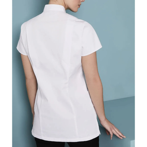 Women Navy <b>Blue</b> <b>Scrub</b> Top Short Sleeve V-Neck Hospital Uniform Cotton Polyester Woven Fabric - Product Image 6