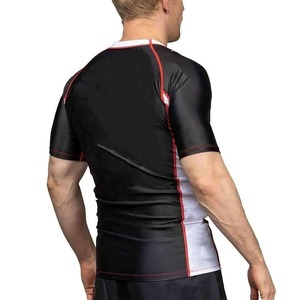 Custom <b>Men</b> Short Sleeve Rashguard BJJ MMA <b>Compression</b> <b>Shirt</b> Quick Dry Training Gym Fitness Polyester Jiu Jitsu Rash Guard - Product Image 4