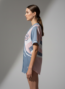 Camiseta Deportiva Casual de Manga Corta para Mujer, Talla Grande, Estilo Rugby, Ropa Urbana Americana, Hecha de Malla - Product Image 4