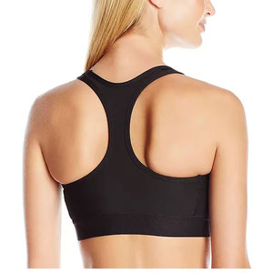 Women Solid Color Seamless Scoop Neck Racerback Sports <b>Bra</b> High Support Yoga Fitness Wear Breathable Quick Dry Four-way <b>Stretch</b> - Product Image 3