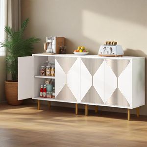 Modern 4-Door <b>Sideboard</b> Buffet Cabinet Contemporary <b>Sideboards</b> with Sleek Design - Product Image 6