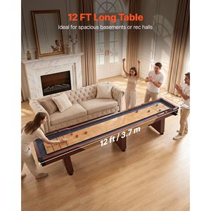 Tavolo da gioco 2-in-1 da 3,6 m per Shuffleboard e Bowling, Finitura in Legno Rustico, Resistente ai Graffi - Product Image 2