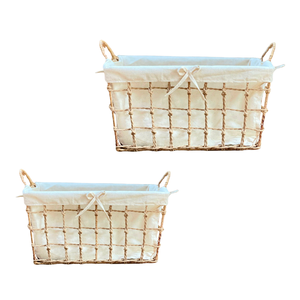 Panier de rangement de haute qualité en jacinthe d'eau naturelle, jonc de mer, rotin et bambou avec cadre et doublure en coton, conception personnalisée, fabricant - Product Image 1