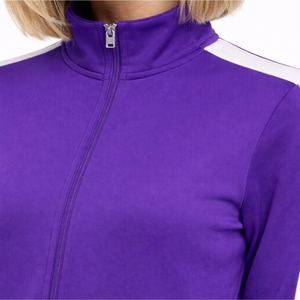 Women Custom Color Contrast Panel Tracksuit Zip Up Jacket & Jogger Pants Set Breathable Active Wear Tracksuit For Women - Product Image 4