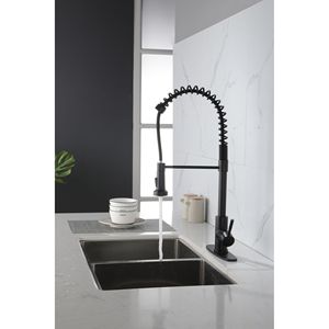 Rubinetto da Cucina Monoforo in Acciaio Inossidabile con Doccetta Estraibile e Design a Molla Monocomando per Lavello - Product Image 6