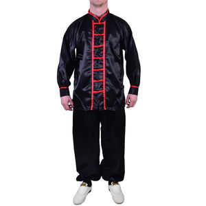 Uniformes de Kung Fu 2026 Negros con Ribetes Rojos, Producto Clásico de Alta Calidad, Venta Caliente, Servicio OEM - Product Image 2