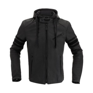 Veste à capuche en cuir véritable pour homme, style moderne, chaude, pour l'hiver, durable, confortable, décontractée, pour moto - Product Image 1