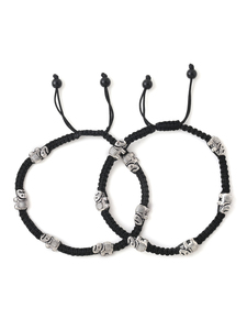 Bracelet de cheville pour femme avec breloque éléphant, réglable, en fil noir, porte-bonheur - Product Image 4