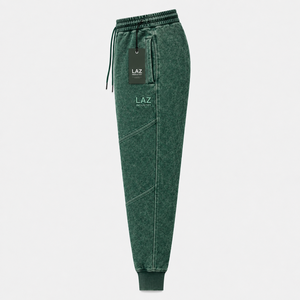 Pantalon de survêtement 100 % coton respirant à séchage rapide, nouvelle mode, qualité supérieure, pour homme, délavé à l'acide, décontracté, taille haute, couleur unie - Product Image 2