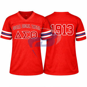 Camiseta Deportiva de Malla de Poliéster para Mujer Delta Sigma Theta DST Sorority, Diseño Atlético Rojo 1913, Antiarrugas y Transpirable - Product Image 3