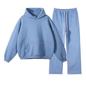 Heavy Cotton Custom Sweat Suits 2 Piece Oversized Men Hoodies Jogger Sets 350G Fleece Oversize Custom Printing <b>Tracksuit</b> <b>for</b> Men - Product Image 4