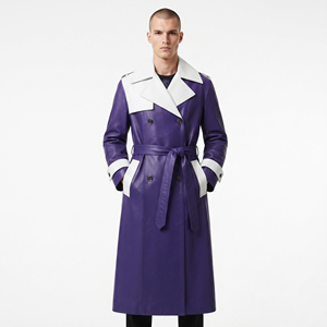 <b>Men</b> Leather <b>Coat</b> with Adjustable Belt <b>Men's</b> Cowhide <b>Long</b> <b>Coat</b> <b>Mens</b> Leather Trench <b>Coat</b> Side Pockets <b>Men</b> Button Leather Overcoat - Product Image 6