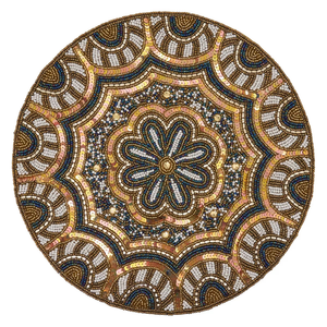 Salvamantel Redondo Hecho a Mano con Cuentas, Estilo Indio, de Creative Art Zone - Product Image 5
