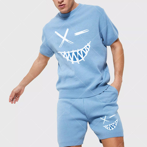Fully Customized Unisex Summer Sweatshirt Tracksuit <b>Set</b> Men's Printed Short and T-Shirt Short Custom logo Men T Shirt Short <b>Set</b> - Product Image 1