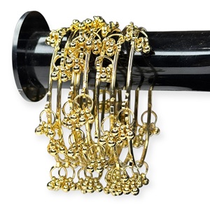 Pulseras Jhumki Doradas de Cachemira, Brillantes y Modernas, Ideales para Bodas y Fiestas, Precio al por Mayor, Exportación Global - Product Image 2