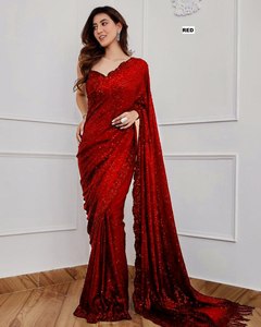 Robe longue fourreau en georgette noire à sequins, élégante, traditionnelle, pour bal de promo, soirée, mariage, pour femmes - Product Image 6