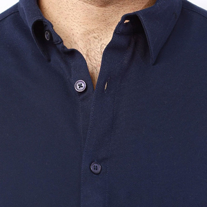 Chemises habillées professionnelles en coton pour hommes – Logo personnalisé, teinture unie, anti-plis, chemises décontractées de printemps en stock - Product Image 6