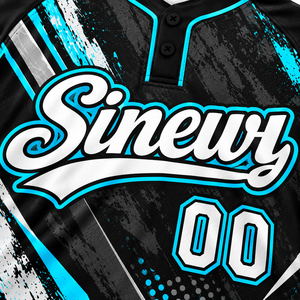 Sinewy Custom Baseball Jersey Sublimated Polyester Fitted Short Sleeve V-Neck Moisture Wicking Adult Men's <b>Sport</b> <b>Shirt</b> - Product Image 6