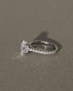 Bague de mariage/fiançailles unisexe en or blanc 14 carats de style vintage, cultivée en laboratoire IGI/GIA, diamant taillé, or jaune, cadeau de fête d'anniversaire raffiné - Product Image 4