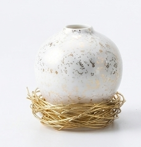 Vase en céramique noir et or à plumes, vase à fleurs mat, récipient décoratif en porcelaine pour la décoration de la maison, taille personnalisée, vase de forme ronde - Product Image 4