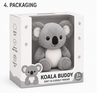 Peluche Koala Mignonne avec Rembourrage en Coton PP, Doudou Doux pour Enfants, Cadeau, Décoration de Crèche