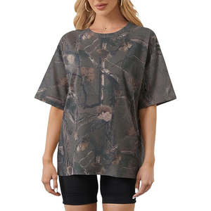 Camisetas Casuales Extra Grandes para Mujer, al por Mayor, de Algodón y Poliéster, Cuello Redondo, Ecológicas, de Secado Rápido, Ropa Urbana de Verano - Product Image 1