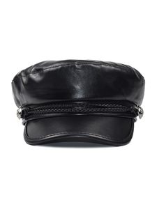 Casquette unisexe Fiddler, chapeau de newsboy, visière en cuir de vache véritable, béret, broderie 3D, couleur unie - Product Image 2