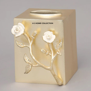 Porte-mouchoirs floral design, distributeur de papier doré, boîte à mouchoirs pour la maison et la salle de bain, best-seller - Product Image 1