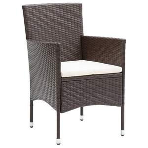 Ensemble de 2 chaises en polyrotin marron avec structure en acier thermolaqué, taille standard - Product Image 2